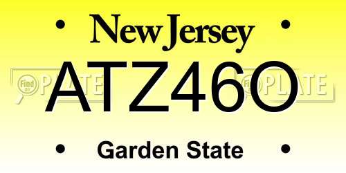 ATZ46O New Jersey License Plate