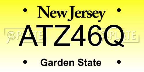 ATZ46Q New Jersey License Plate