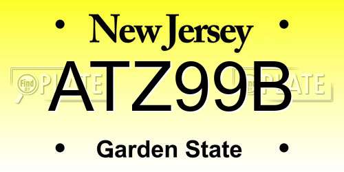 ATZ99B New Jersey License Plate