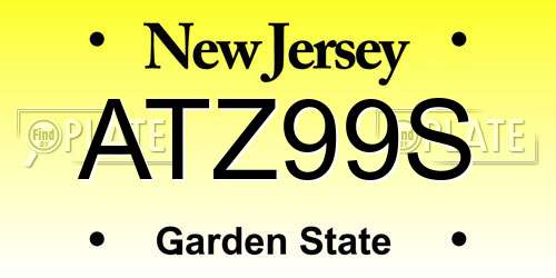 ATZ99S New Jersey License Plate