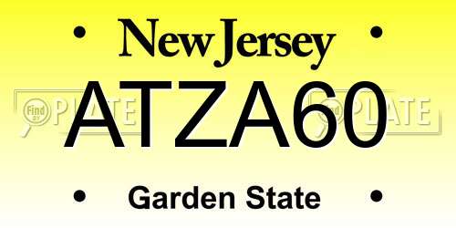 ATZA60 New Jersey License Plate