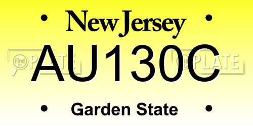 AU130C New Jersey License Plate
