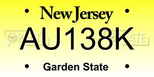 AU138K New Jersey License Plate