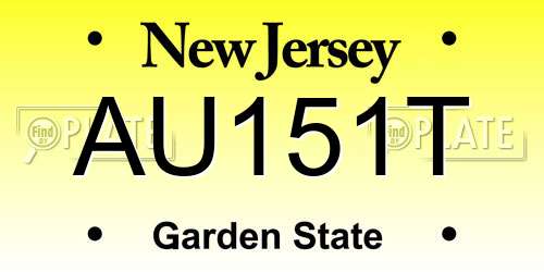 AU151T New Jersey License Plate