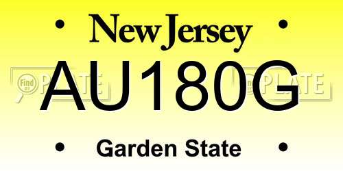 AU180G New Jersey License Plate