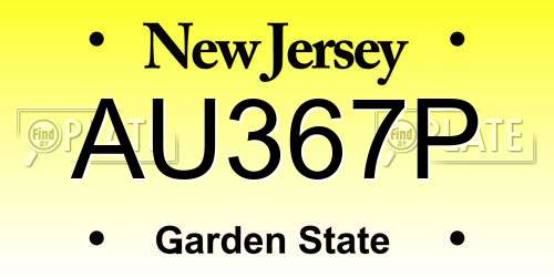 AU367P New Jersey License Plate