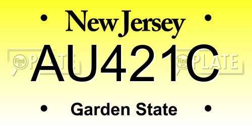 AU421C New Jersey License Plate