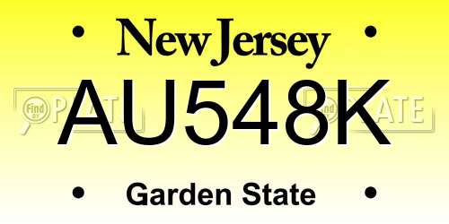 AU548K New Jersey License Plate