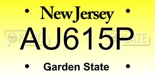 AU615P New Jersey License Plate