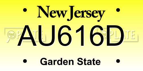 AU616D New Jersey License Plate