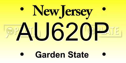 AU620P New Jersey License Plate