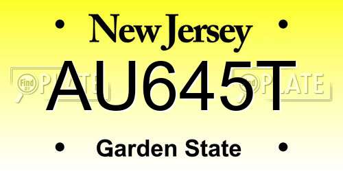 AU645T New Jersey License Plate