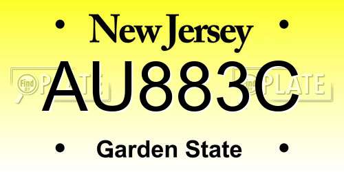 AU883C New Jersey License Plate