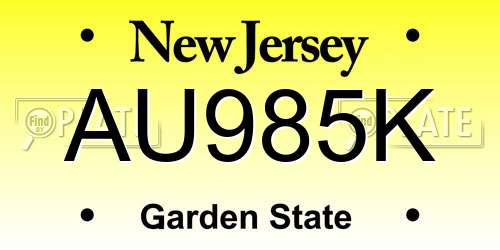 AU985K New Jersey License Plate