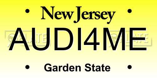 AUDI4ME New Jersey License Plate