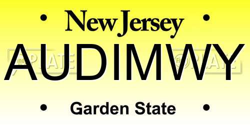 AUDIMWY New Jersey License Plate
