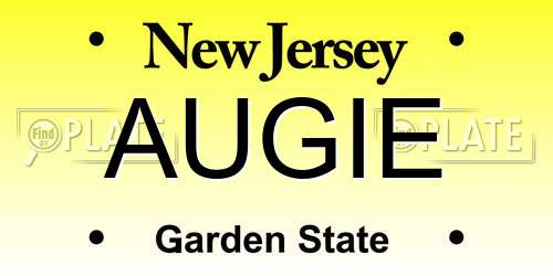 AUGIE New Jersey License Plate