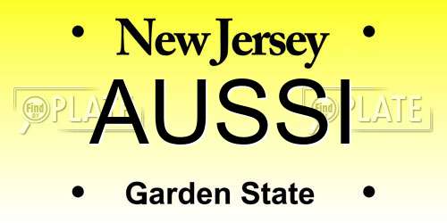 AUSSI New Jersey License Plate