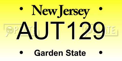 AUT129 New Jersey License Plate