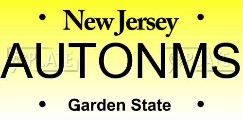 AUTONMS New Jersey License Plate