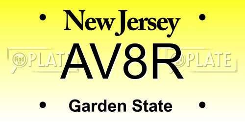 AV8R New Jersey License Plate
