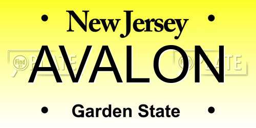 AVALON New Jersey License Plate