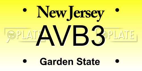 AVB3 New Jersey License Plate