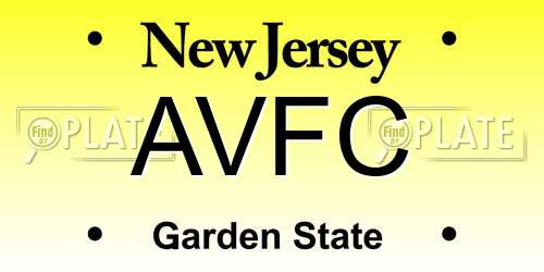 AVFC New Jersey License Plate