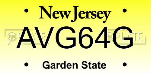 AVG64G New Jersey License Plate