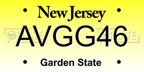 AVGG46 New Jersey License Plate