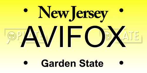 AVIFOX New Jersey License Plate