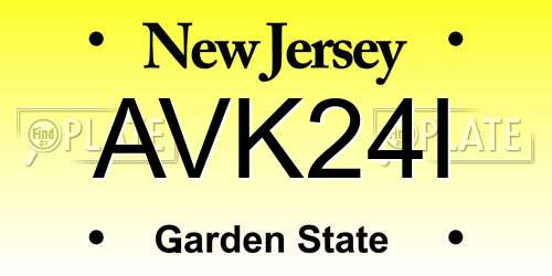 AVK24I New Jersey License Plate