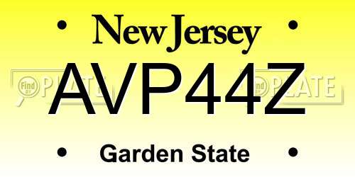 AVP44Z New Jersey License Plate