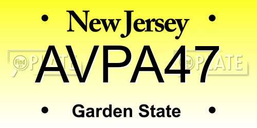 AVPA47 New Jersey License Plate