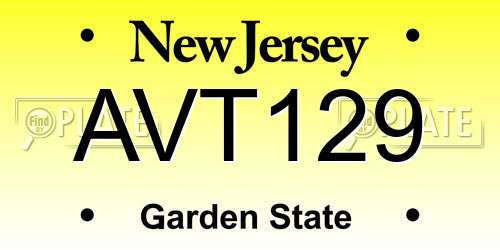 AVT129 New Jersey License Plate