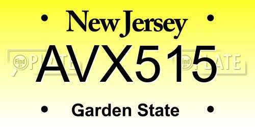 AVX515 New Jersey License Plate