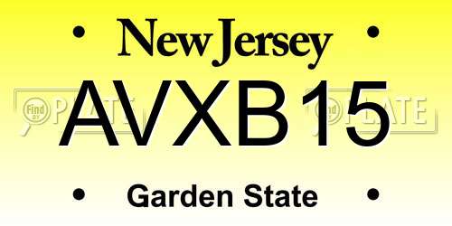 AVXB15 New Jersey License Plate