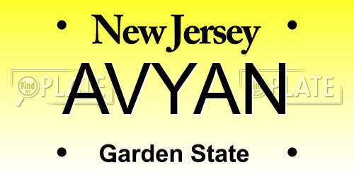 AVYAN New Jersey License Plate