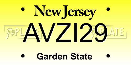 AVZI29 New Jersey License Plate