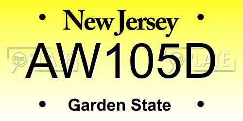 AW105D New Jersey License Plate