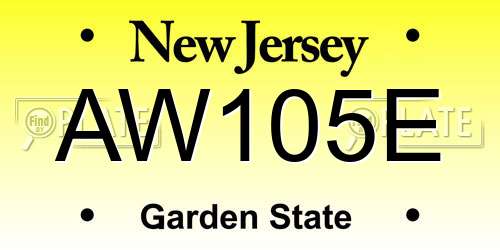 AW105E New Jersey License Plate