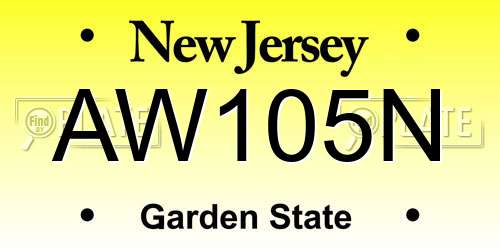 AW105N New Jersey License Plate