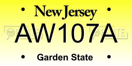 AW107A New Jersey License Plate