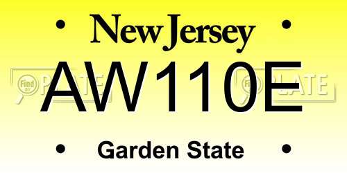AW110E New Jersey License Plate