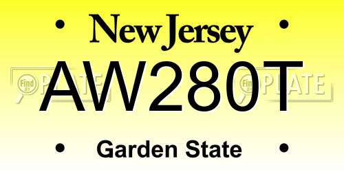 AW280T New Jersey License Plate