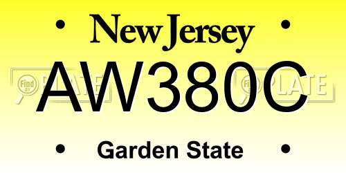 AW380C New Jersey License Plate