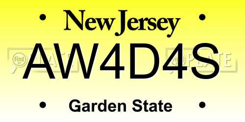 AW4D4S New Jersey License Plate