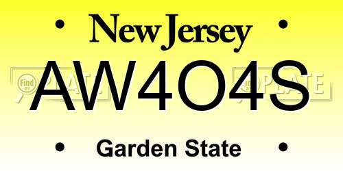 AW4O4S New Jersey License Plate