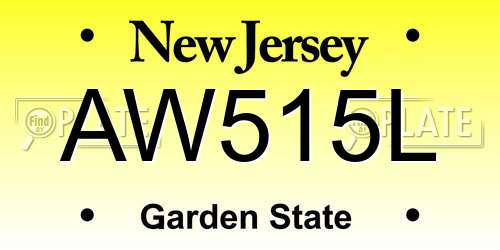 AW515L New Jersey License Plate