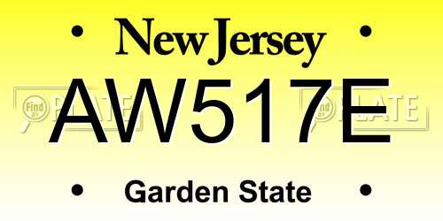 AW517E New Jersey License Plate